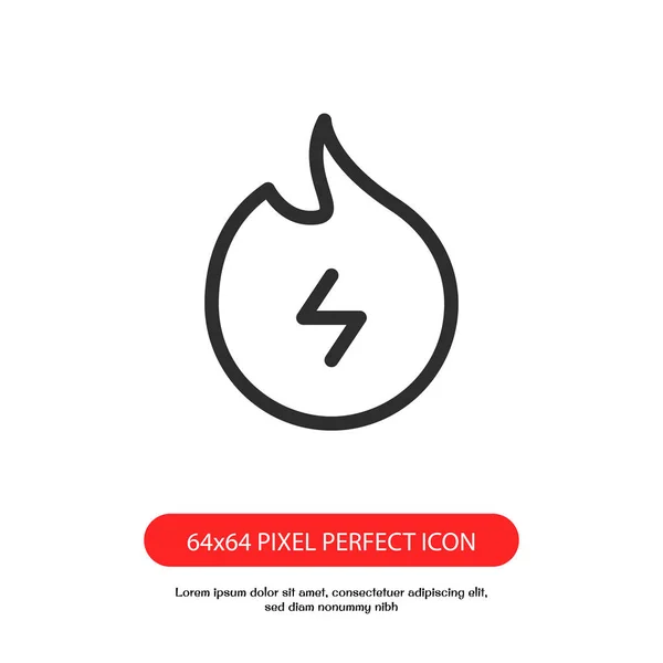 Icono Contorno Energía Térmica Píxel Perfecto Para Web Móvil — Vector de stock