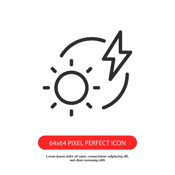 Zonnekrachtcentrale Overzicht Pictogram Pixel Perfect Voor Web Mobiel — Stockvector