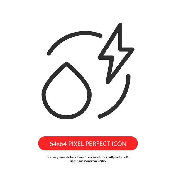 Waterkrachtcentrale Overzicht Icoon Pixel Perfect Voor Web Mobiel — Stockvector