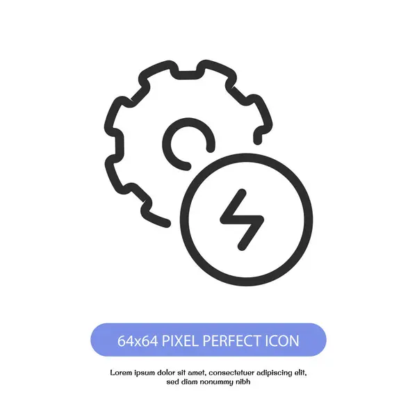 Icono Contorno Energía Píxel Perfecto Para Web Móvil — Vector de stock