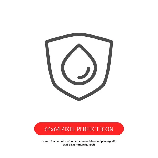 Waterdicht Icoon Waterdicht Outline Icoon Pixel Perfect Voor Web Mobiele — Stockvector