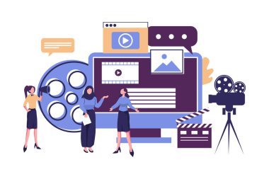 sinematografi düz biçim illüstrasyon vektör tasarımı