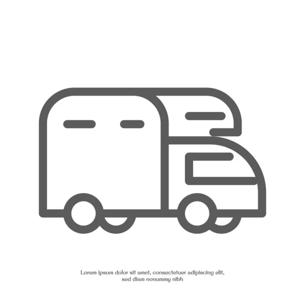 Ikona Zarysu Przyczepy Kempingowej Piksel Idealny Aplikacji Webowych Mobilnych Projekt — Wektor stockowy