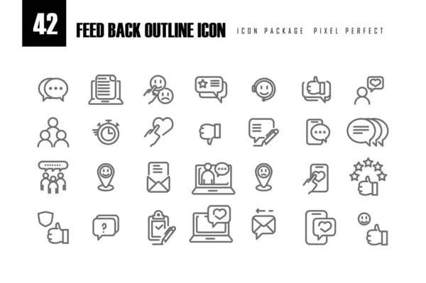 Feedback Bezogene Umrisse Icon Pixel Perfekt Für Web Oder Mobile — Stockvektor