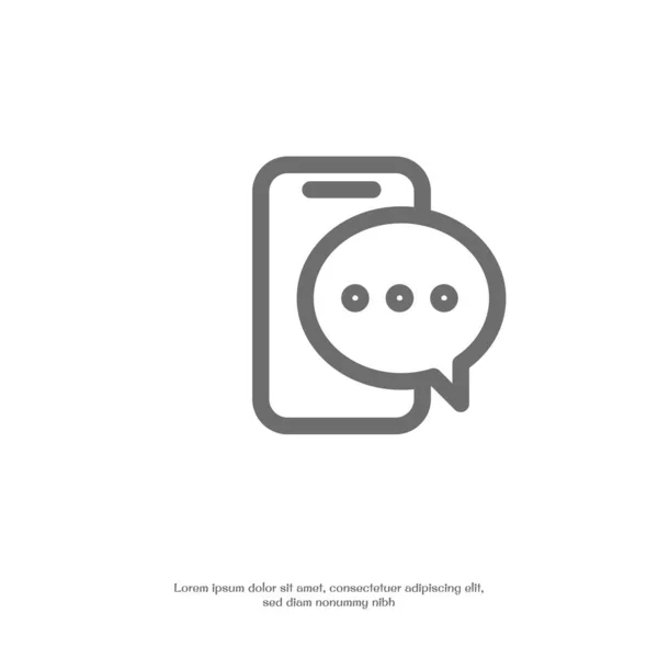 Mobil Chatt Kontur Ikon Pixel Perfekt För Webbplats Eller Mobilapp — Stock vektor