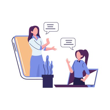 birleşik iletişim düz stili ILLUSTRATION tasarım vektör tasarımı