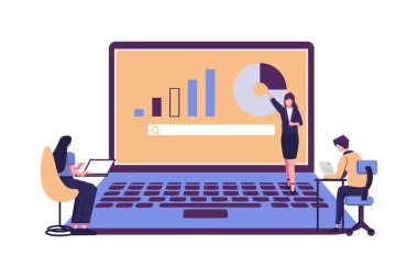 Çevrimiçi iş konferansı, çevrimiçi ortak toplantı, takım düşüncesi ve beyin fırtınası, şirket bilgi analizleri