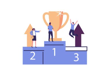 Yaratıcı bir takımda liderlik vasıfları, başarılı bir kariyer düz vektör çizimi tasarımı