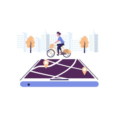 GPS sistemi, haritalama, şehir haritasındaki konum, akıllı telefon ve tablette navigasyon