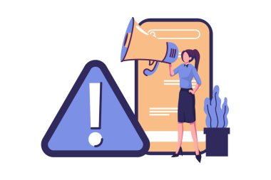 Düz biçim illüstrasyon vektör tasarımına dikkat