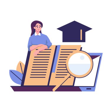 çevrimiçi kurslar, çevrimiçi kazanç düz stil illüstrasyon vektör tasarımı