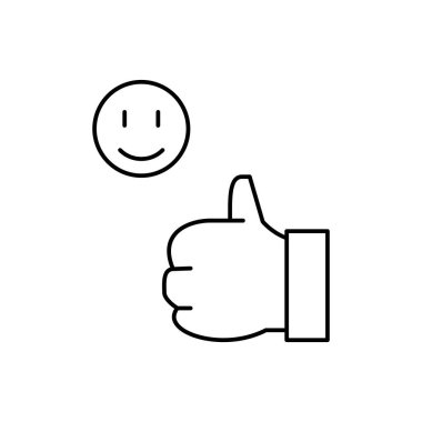 Web sitesi veya mobil uygulama için müşteri memnuniyeti ince dış hat simgesi