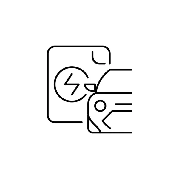 Voiture Électrique Contour Icône Mince Symbole Balance Bon Pour Web — Image vectorielle