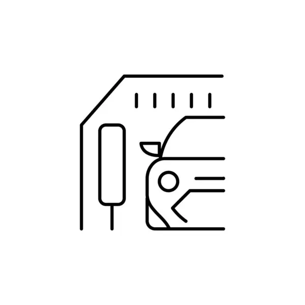 Lave Auto Contour Icône Mince Symbole Balance Bon Pour Web — Image vectorielle