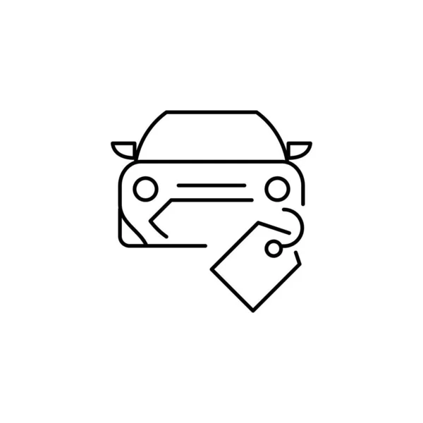 Auto Preisskizze Dünne Symbol Gleichgewichtssymbol Gut Für Web Und Mobile — Stockvektor
