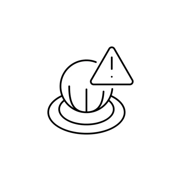 气囊保护车轮廓瘦小图标 平衡符号 适用于网络应用和移动应用 — 图库矢量图片