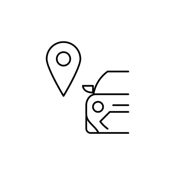 Car Location Outline Thin Icon Balance Symbol Good Web Mobile — Stock Vector