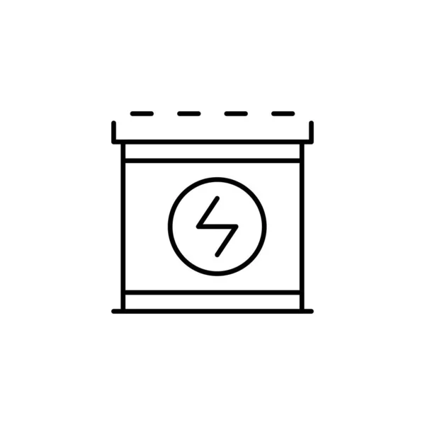 Voiture Batterie Contour Icône Mince Symbole Balance Bon Pour Web — Image vectorielle