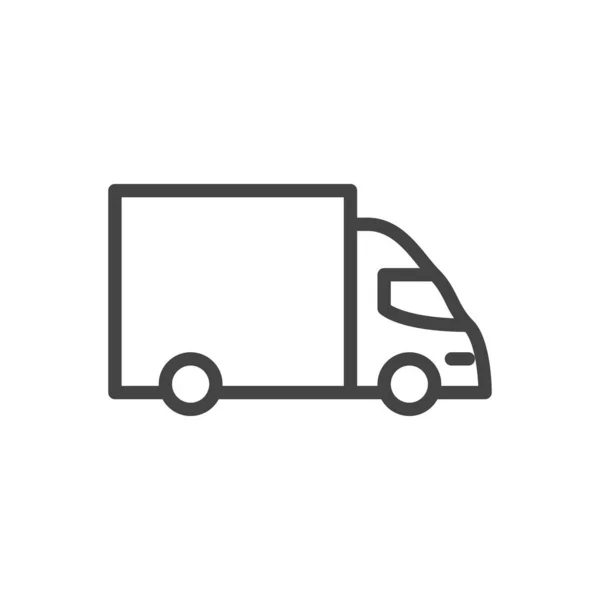 Pixel Zarys Ciężarówki Idealny Dla Sieci Web Mobile — Wektor stockowy