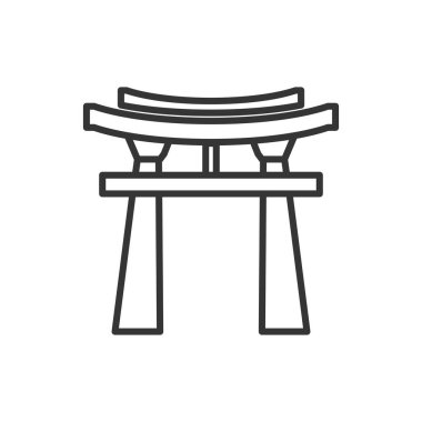 Torii kapısı ana hatları simge pikseli web sitesi ya da mobil uygulama için mükemmel