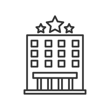 Web sitesi ya da mobil uygulama için otel ana hatları simgesi piksel mükemmel