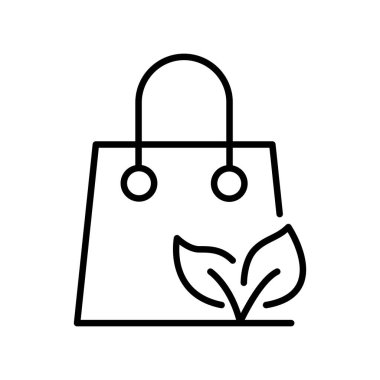 eko alışveriş çantası ana hatları simge vektör tasarımı web ve mobil uygulama için uygundur