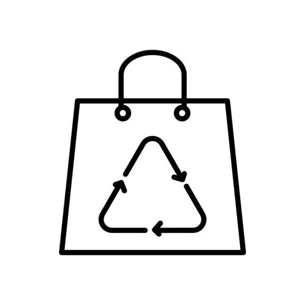 Recycling Shopping Bag Outline Icon Vector Design Good Web Mobile — Stock Vector