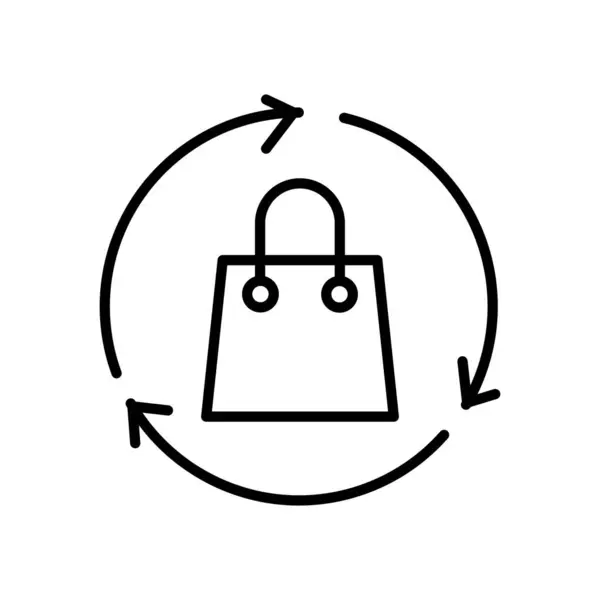 Recycling Shopping Bag Outline Icoon Vector Ontwerp Goed Voor Web — Stockvector