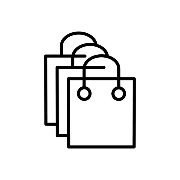 買い物袋の輪郭のアイコンの薄いライン ベクターの設計はウェブサイトおよびモバイル アプリのためによい — ストックベクタ