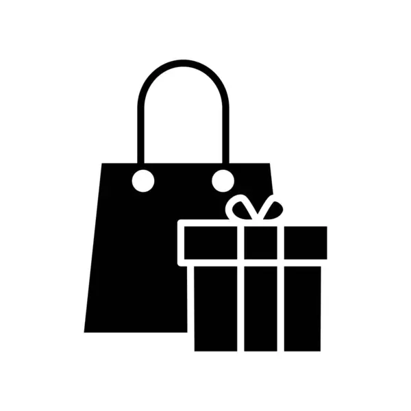 Shopping Bags Boxes Solid Black Icon Vector Design — Stock Vector