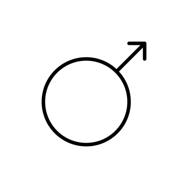 男性的なアウトライン薄いアイコンベクターのデザインは ウェブサイトやモバイルアプリに適しています 男の性別アイコン — ストックベクタ