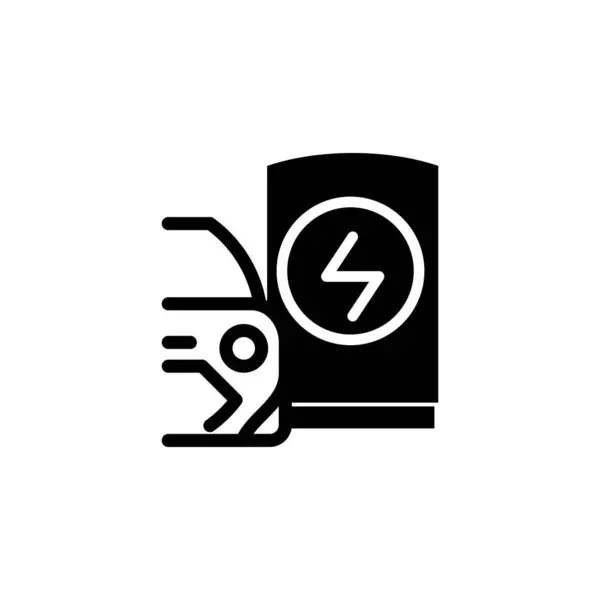 Charging Station Solid Icon Vector Design Good Website Mobile App — Stok Vektör