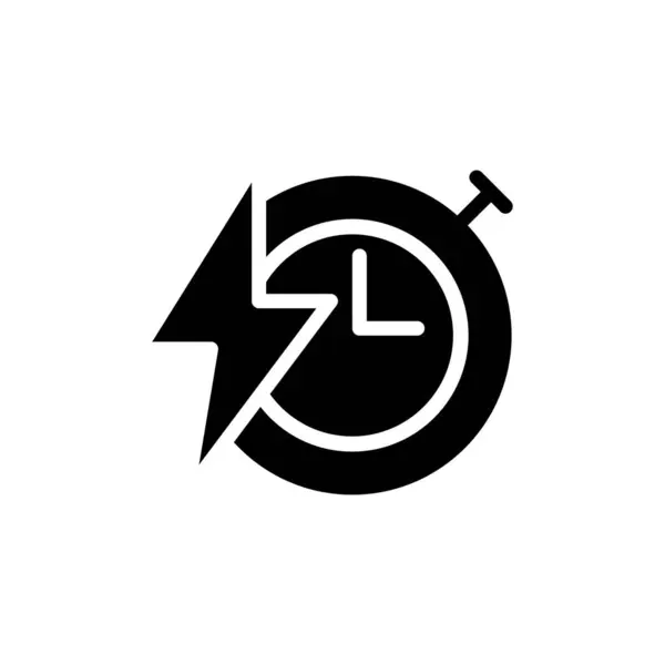 Charging Time Solid Icon Vector Design Good Website Mobile App — Stock vektor