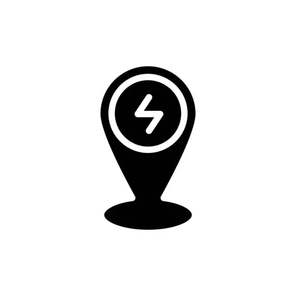 Charging Location Solid Icon Vector Design Good Website Mobile App — 图库矢量图片