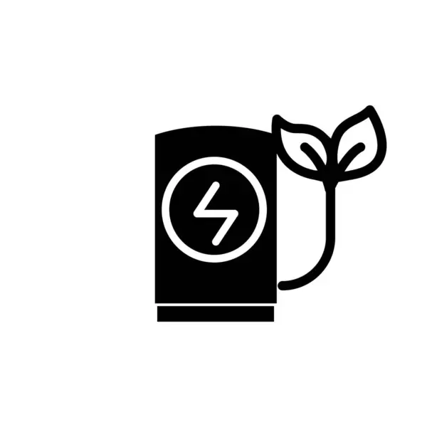 Eco Fuel Solid Icon Διάνυσμα Σχεδιασμό Καλό Για Την Ιστοσελίδα — Διανυσματικό Αρχείο