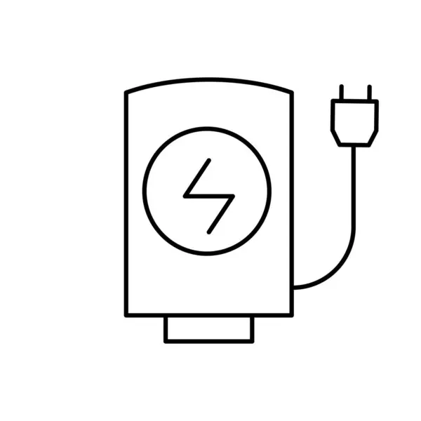 Charging Station Thin Outline Icon Vector Design Good Website Mobile — Vetor de Stock