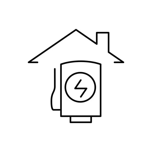 Charging Station Thin Outline Icon Vector Design Good Website Mobile — Stockvector