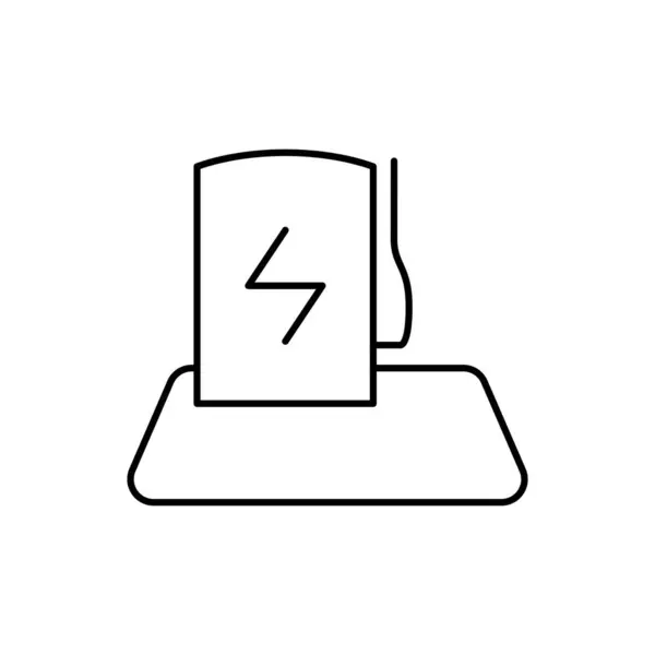 Charging Station Thin Outline Icon Vector Design Good Website Mobile — Stok Vektör