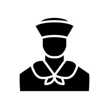 denizci katı simge vektör tasarımı