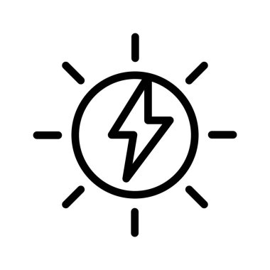 Güneş enerjisi ana hatları ikon pikseli mükemmel vektör tasarımı web sitesi ve mobil uygulama için iyi