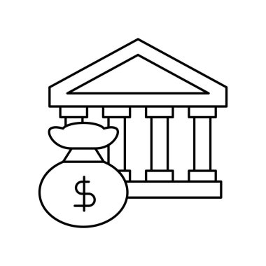 Banka ana hatları ince vektör tasarımı web sitesi veya mobil uygulama için uygundur