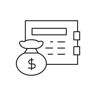 Kiralık kasa ana hatlarını kaydet ince vektör tasarımı web sitesi veya mobil uygulama için uygundur