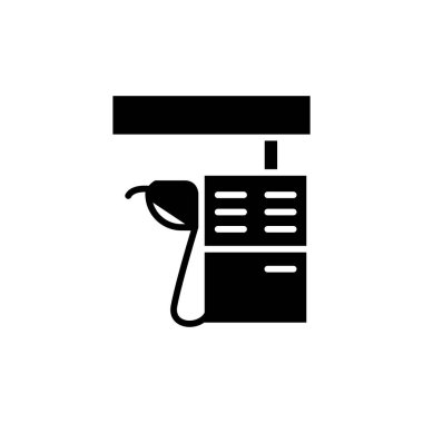 benzin istasyonu mürettebatı katı doldurma ikonu vektör tasarımı web sitesi ve mobil uygulama için iyi