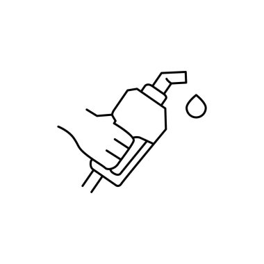 nozzle gaz pompası İnce dış hat ikon vektör tasarımı Web sitesi ve mobil uygulama için iyi