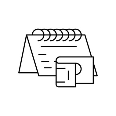 Aylık ödeme ince ana hatlı ikon vektör tasarımı web sitesi ve mobil uygulama için iyi