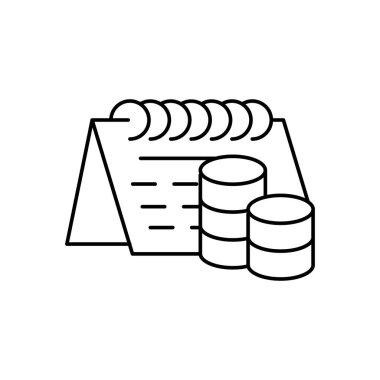 Aylık ödeme ince ana hatlı ikon vektör tasarımı web sitesi ve mobil uygulama için iyi