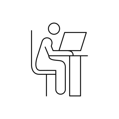 Web sitesi ve mobil uygulama için ince dış hat ikon vektör tasarımı çalışıyor