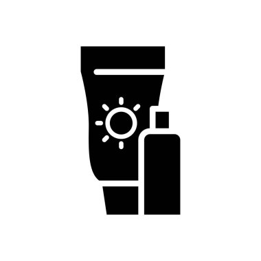güneş kremi katı ikon vektör tasarımı web sitesi ve mobil uygulama için iyi