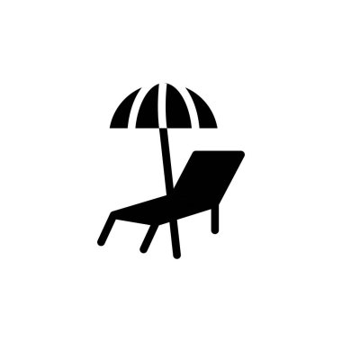 güneş yatağı katı ikon vektör tasarımı web sitesi ve mobil uygulama için iyi