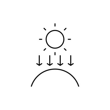 Web sitesi ve mobil uygulama için güneş koruma ikonu vektör tasarımı iyi